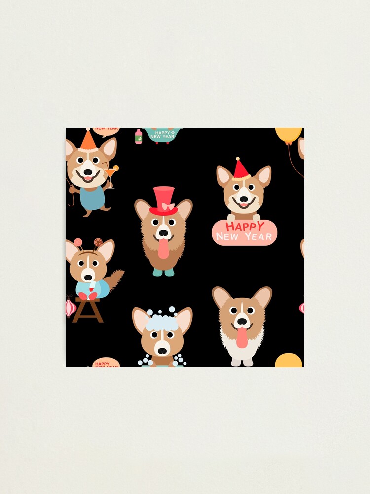 Alternate view of Corgis - Happy New Year Photographic Print