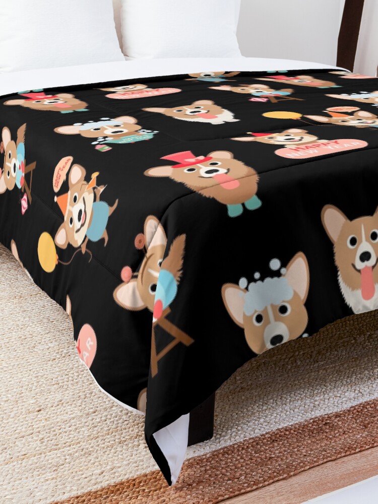 Alternate view of Corgis - Happy New Year Comforter