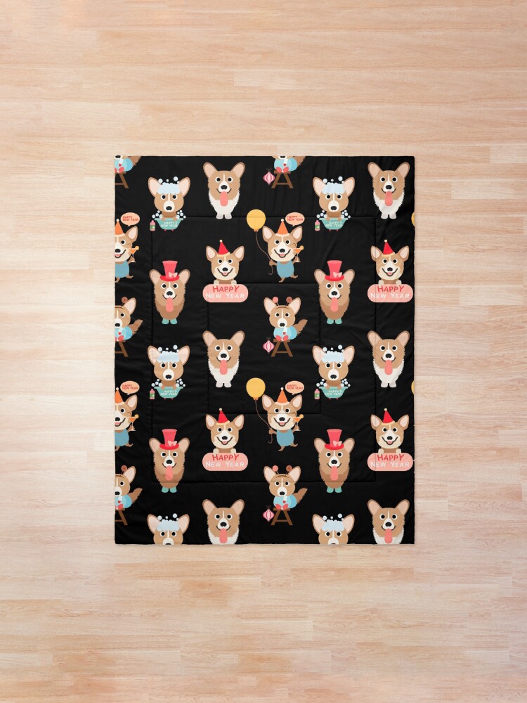 Alternate view of Corgis - Happy New Year Comforter