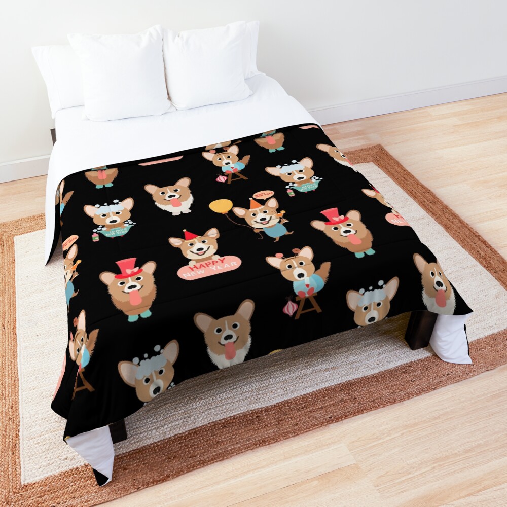 Corgis - Happy New Year Comforter