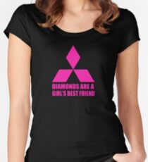 Diamonds are a girl's best friend pink Women's Fitted Scoop T-Shirt