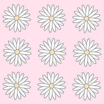 Artwork thumbnail, Daisy flowers pink background by Pastel-PaletteD