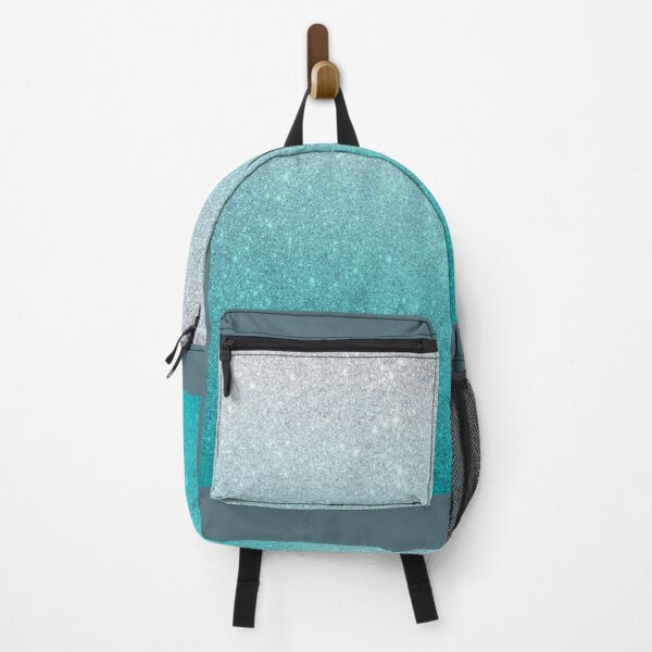 Caramel glittered graphic-print backpack Blau