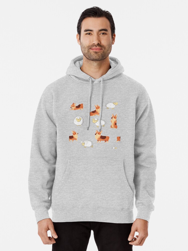 Alternate view of Corgis on the farm Pullover Hoodie