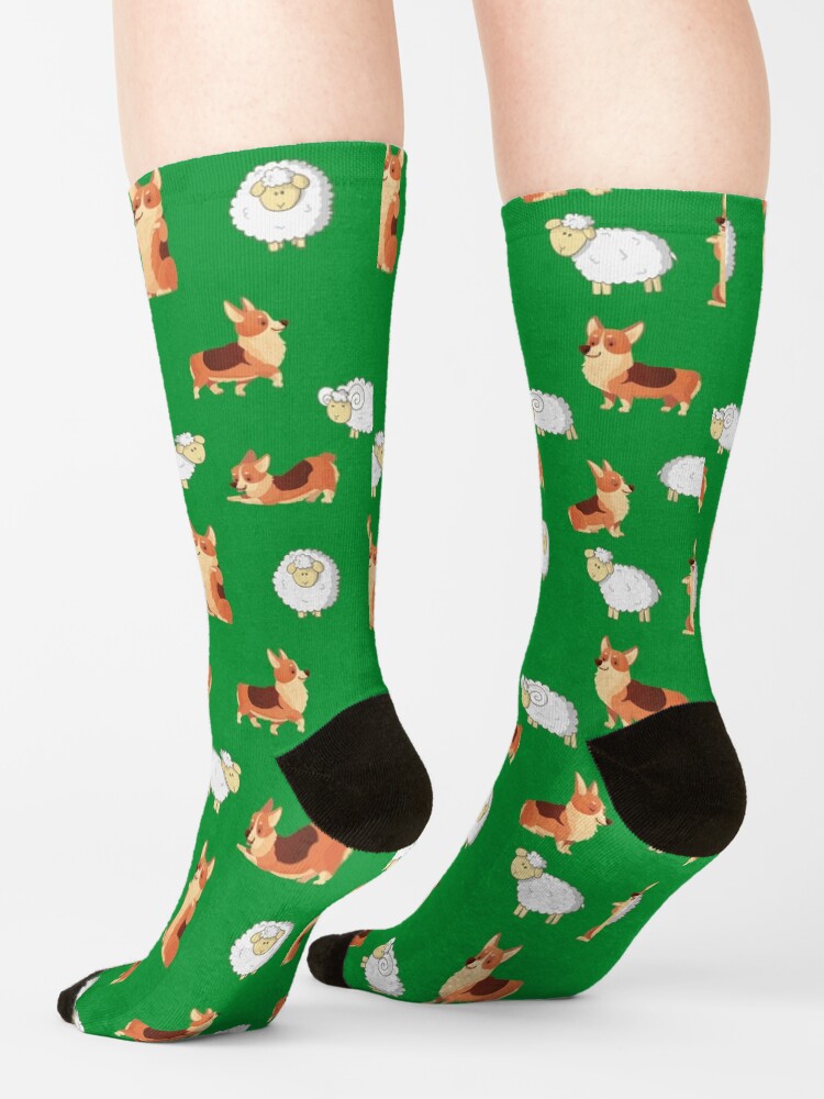 Alternate view of Corgis on the farm Socks