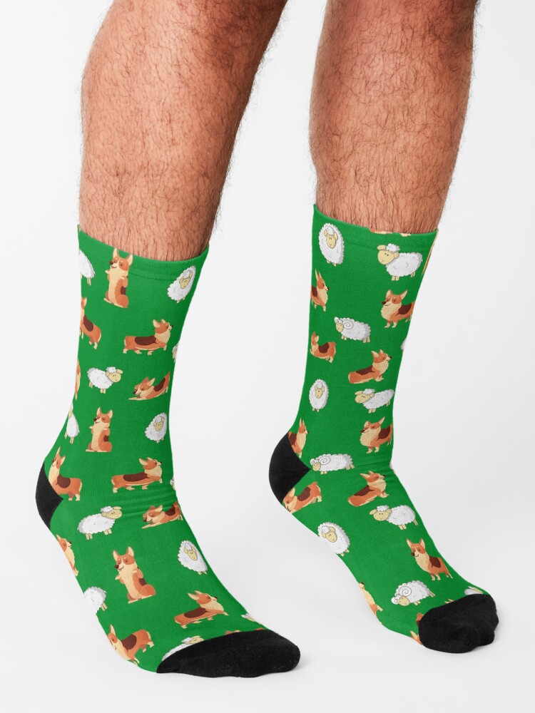 Alternate view of Corgis on the farm Socks