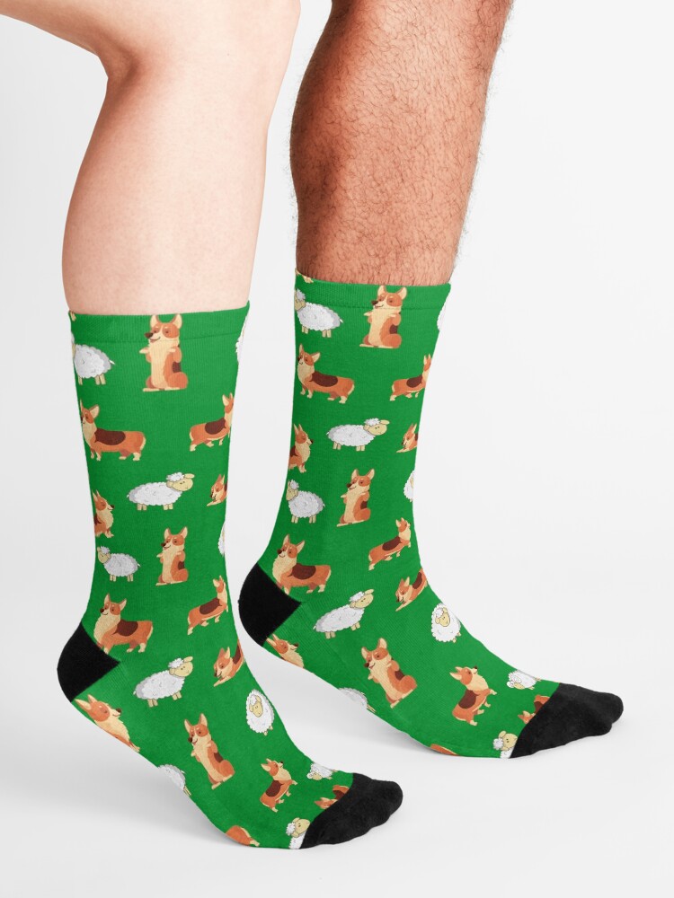 Alternate view of Corgis on the farm Socks