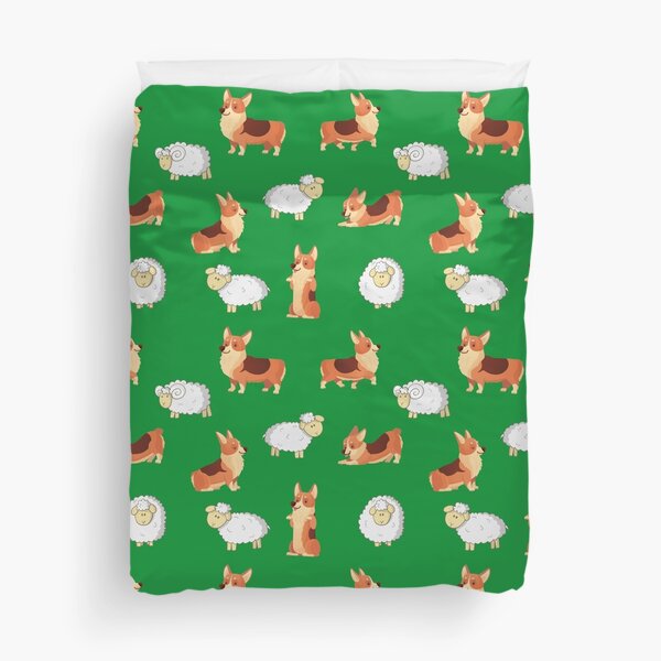 Corgis on the farm Duvet Cover