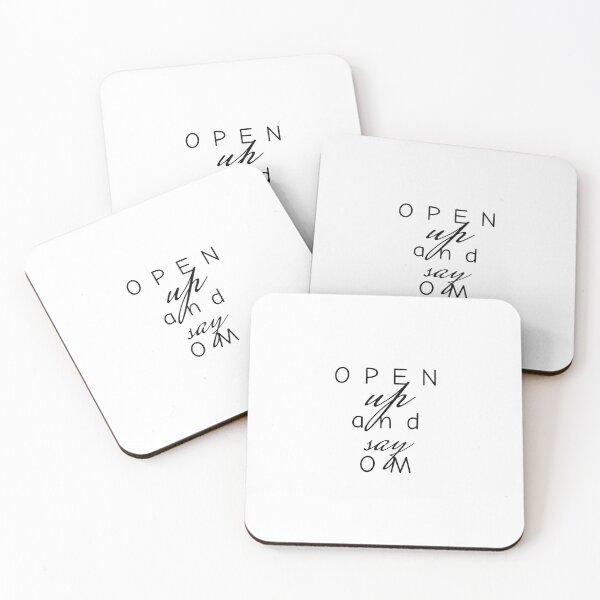 Item preview, Open Up and say Om, Yoga quote designed and sold by Minimalist Quotes and Sayings.