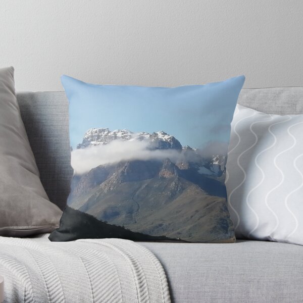 Frosty Mountain Throw Pillow
