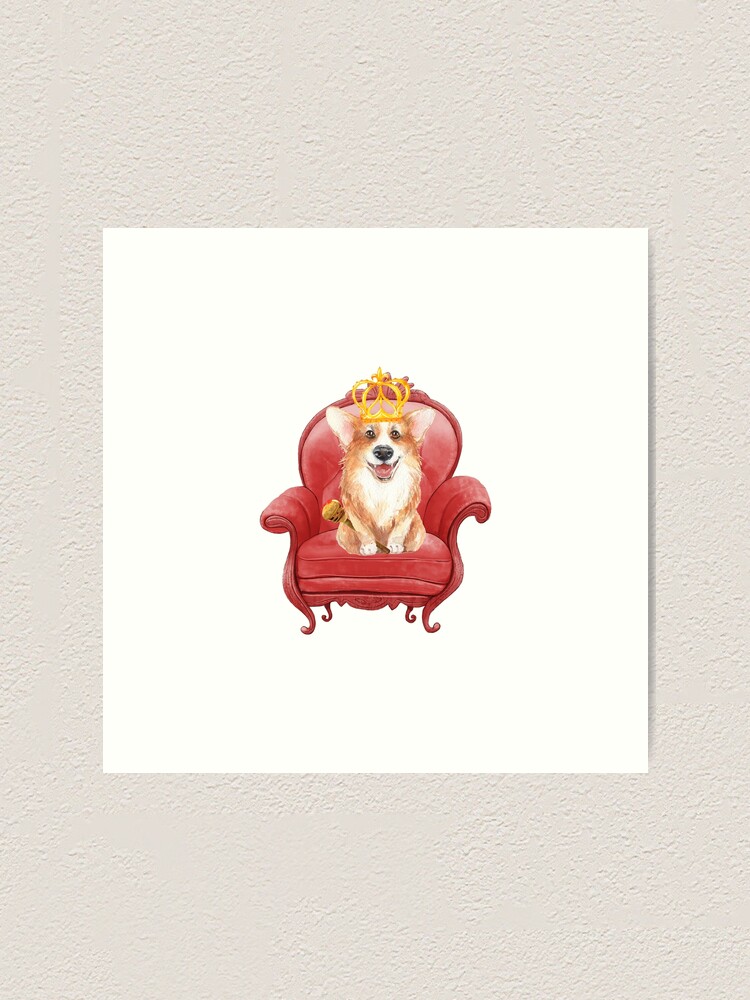 Alternate view of Queen Corgi Elizabeth Art Print