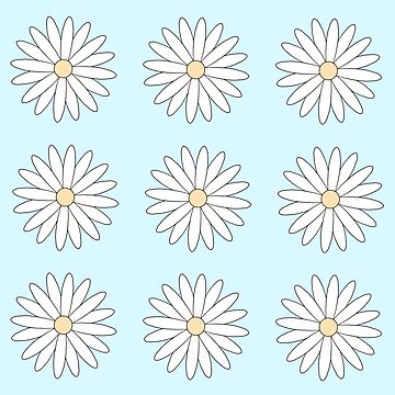 Artwork thumbnail, Daisy flowers blue background by Pastel-PaletteD