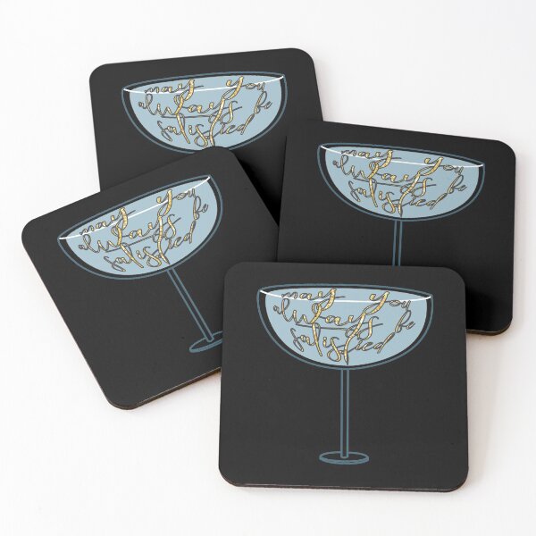 Item preview, May You Always Be Satisfied Wine Blue on Black designed and sold by violetcho.