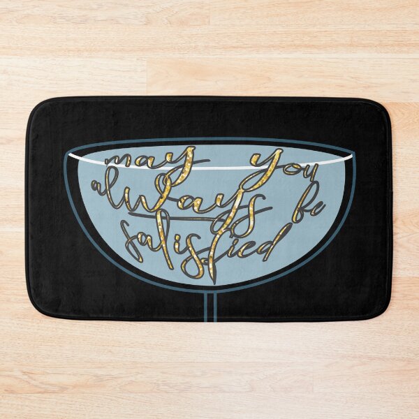 Item preview, May You Always Be Satisfied Wine Blue on Black designed and sold by violetcho.
