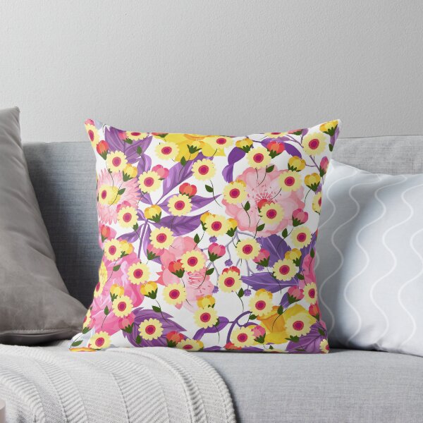 Item preview, multicolor pastel botanical flower pattern designed and sold by nerobi.