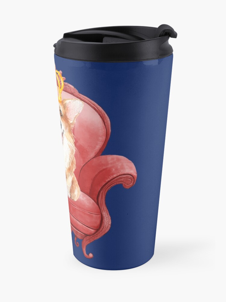 Alternate view of Her Majesty - Corgi Elizabeth Travel Mug