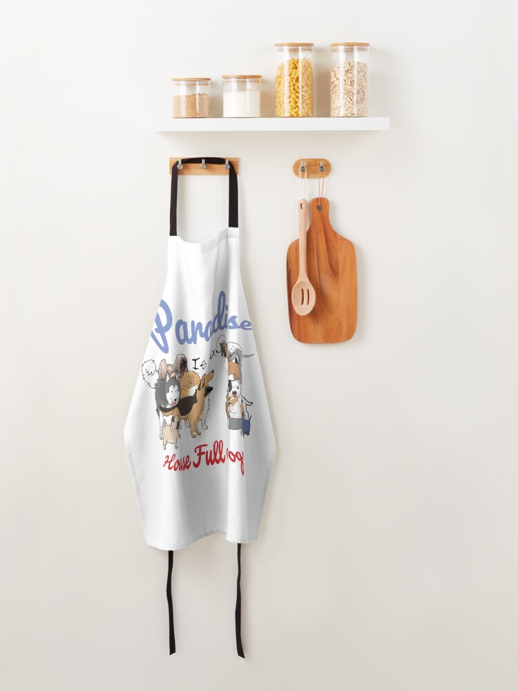 Alternate view of Paradise is a House full of Dogs Apron