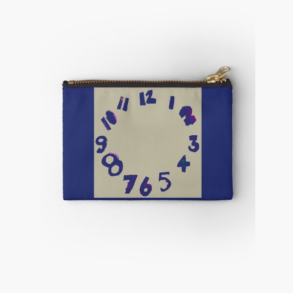 Item preview, Navy Blue on Taupe Beige clock with numbers, watercolor and digital designed and sold by djrunnels.