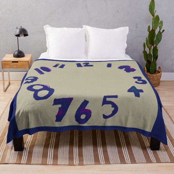 Item preview, Navy Blue on Taupe Beige clock with numbers, watercolor and digital designed and sold by djrunnels.
