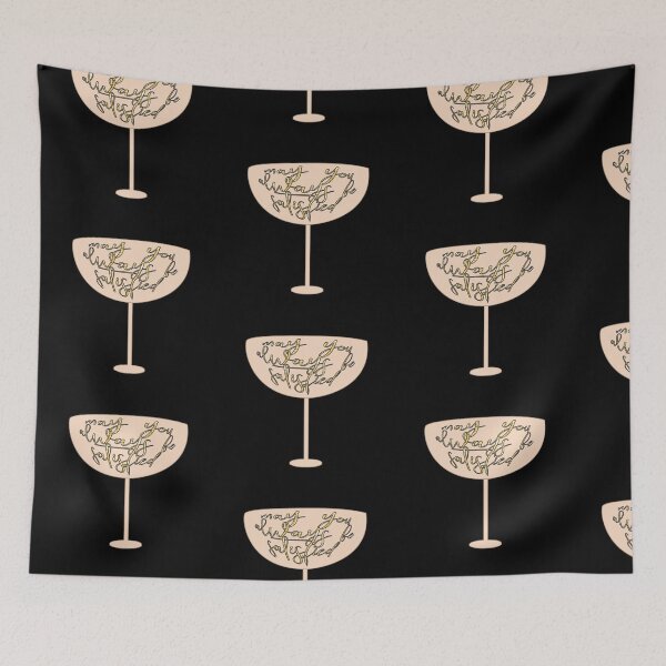 Item preview, May You Always Be Satisfied Wine Pink on Black designed and sold by violetcho.