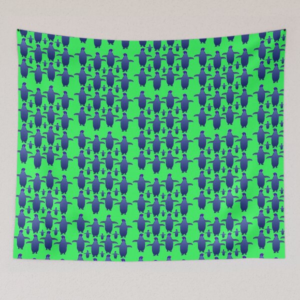 Item preview, Blue Penguin Pattern (on green) designed and sold by Davey's Designs.