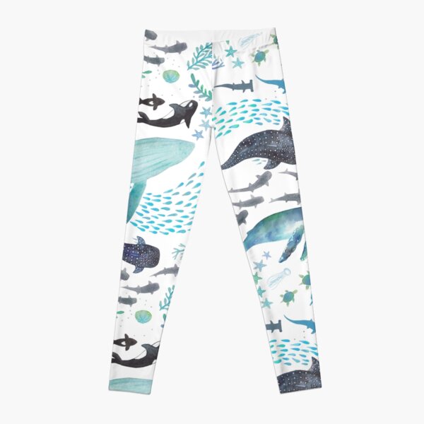 Whale Shark, Ray & Sea Creature Play Print  Leggings for Sale by