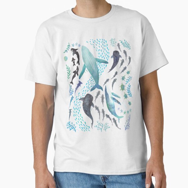 Item preview, Sharks, Humpback Whales, Orcas & Turtles Ocean Play Print designed and sold by jesschampagne.