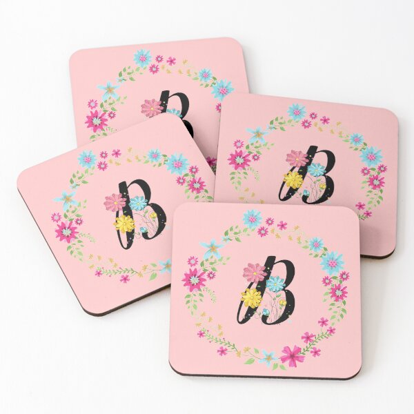 Item preview, Pink Floral Monogram Initial Letter B designed and sold by BleuSky.
