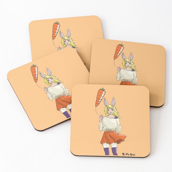 Item preview, Cute Bunny Girl Holding Carrot Balloon  designed and sold by SithBoy.