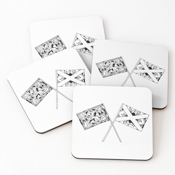 Scottish Flags Mandala Coasters (Set of 4)