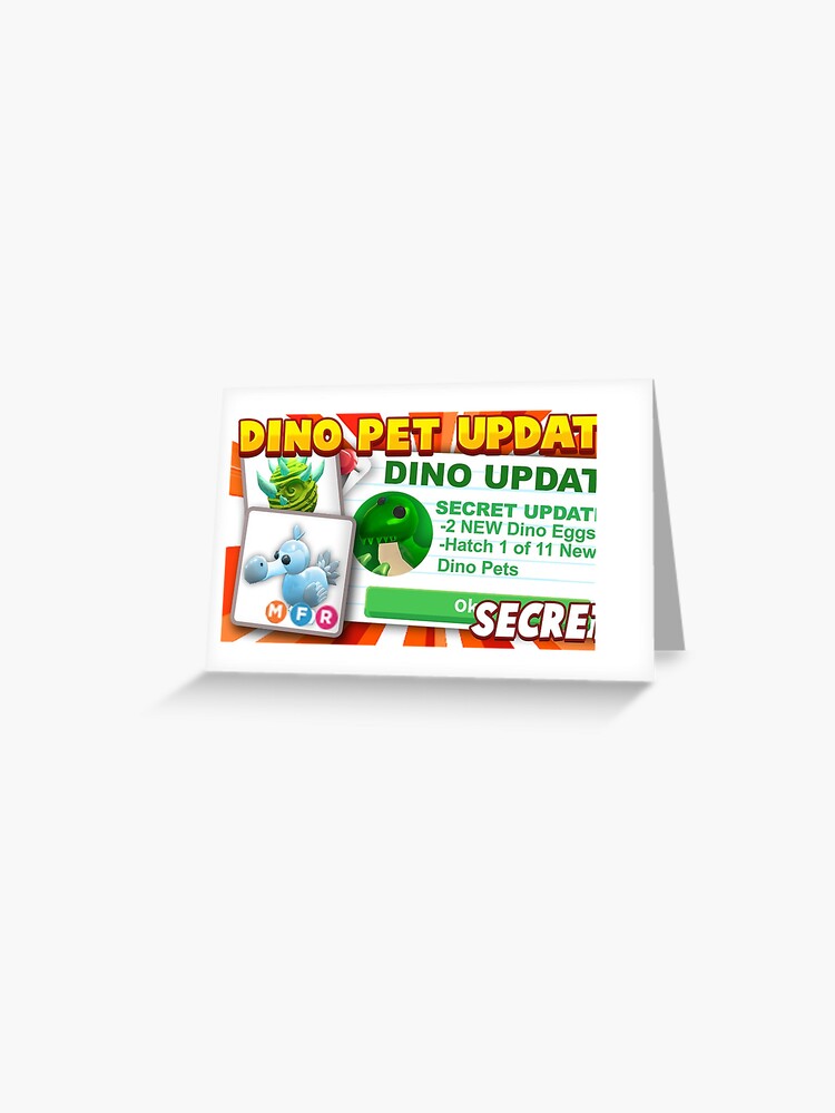 Dino Roblox Adopt Me Pets Greeting Card By Newmerchandise Redbubble - free roblox card codes roblox hack scoopit