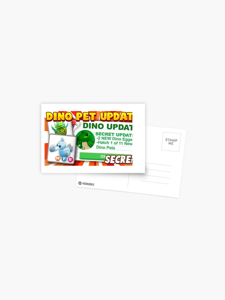 Dino Roblox Adopt Me Pets Postcard By Newmerchandise Redbubble - roblox adopt me codes 100 working october 2020 active
