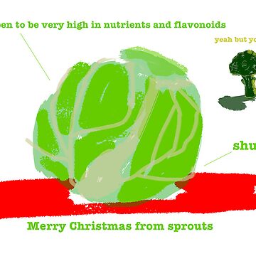 Artwork thumbnail, Sprouts Christmas Card #2 by LowHumour