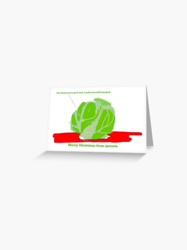 Thumbnail 1 of 2, Greeting Card, Sprouts Christmas Card #3 designed and sold by LowHumour.