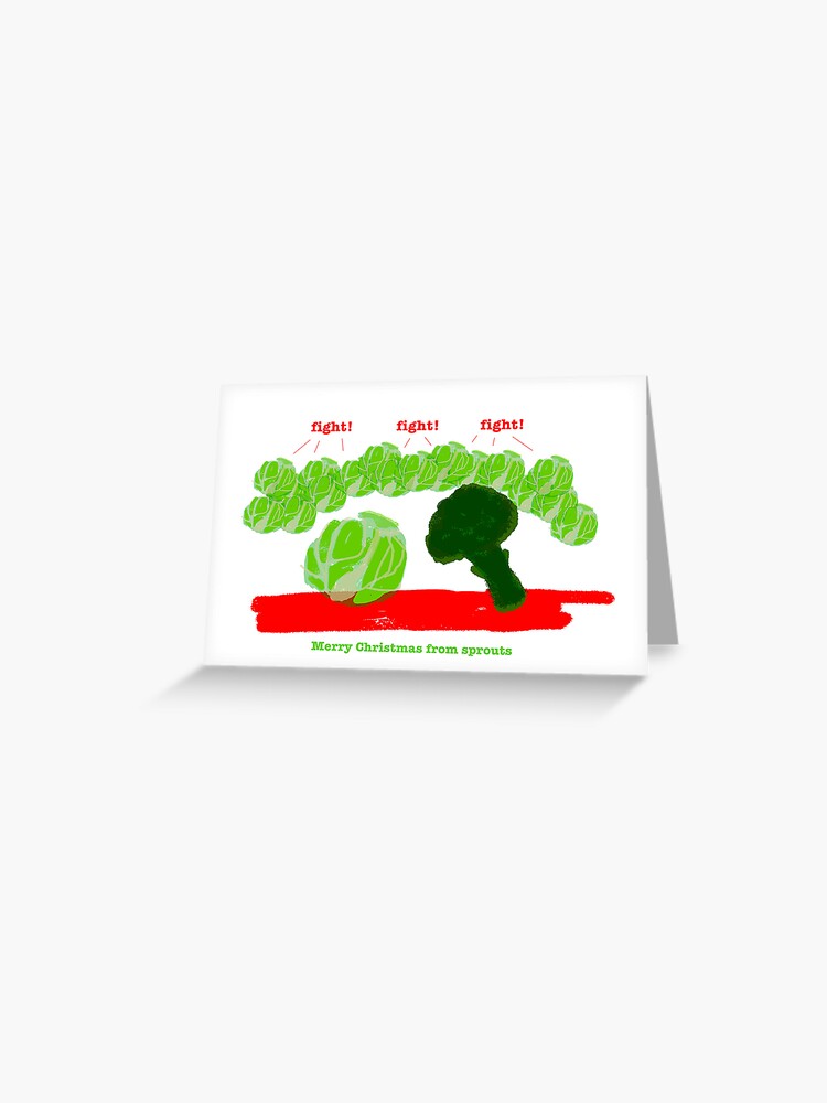 Thumbnail 1 of 2, Greeting Card, Sprouts Christmas Card #4 designed and sold by LowHumour.