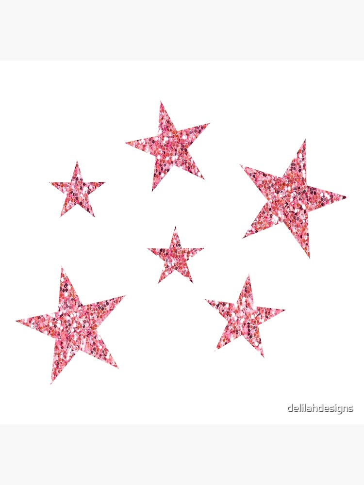 Pink Glitter Stars Sticker Pack Poster By Delilahdesigns Redbubble