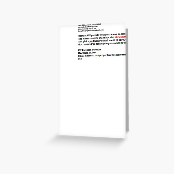 Merry Christmas Spam Christmas Card Greeting Card