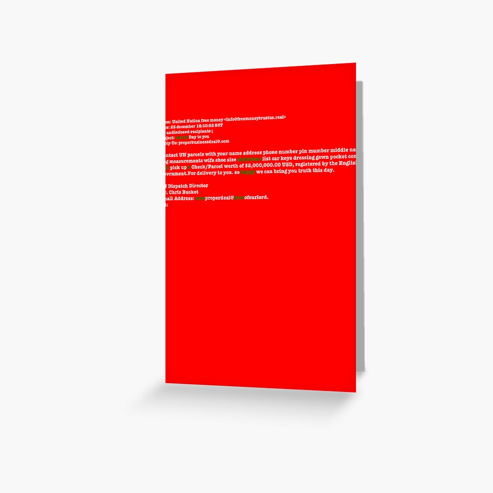 Merry Christmas Spam Christmas Card Greeting Card