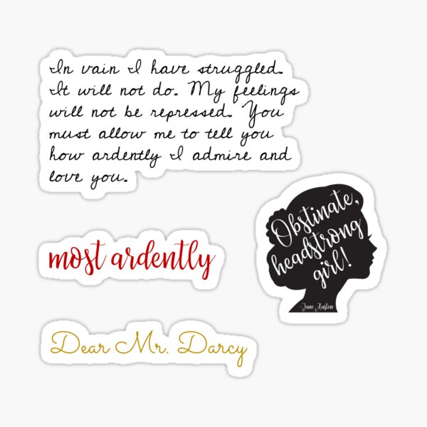 Pride And Prejudice Quote Pack Sticker For Sale By Introvertcafe Redbubble