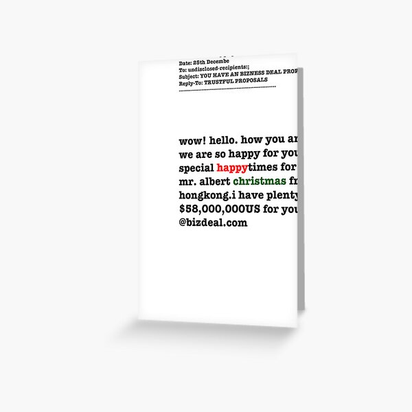 Happy Christmas Spam Christmas Card Greeting Card