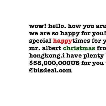 Artwork thumbnail, Happy Christmas Spam Christmas Card by LowHumour