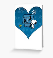 Snoopy Blue Holiday Greeting Card