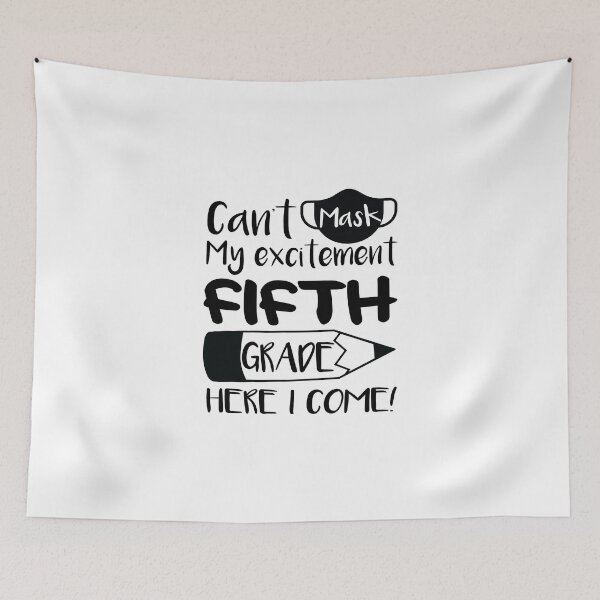 Item preview, Can't Mask My Excitement Fifth 5th Grade Back to School Mask Gift for Kids designed and sold by clothesy7.