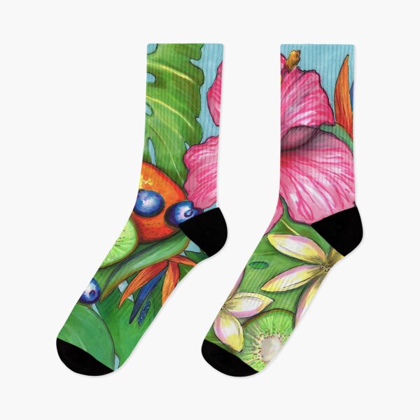 Item preview, Tropical fruit and flowers designed and sold by RebeccaOsborne.