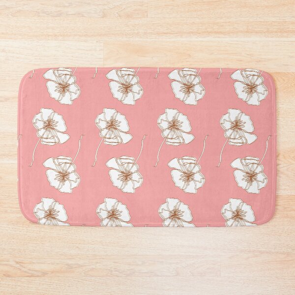 Item preview, Line Art Flower Pattern on Pink Background designed and sold by Alexandra Renee.