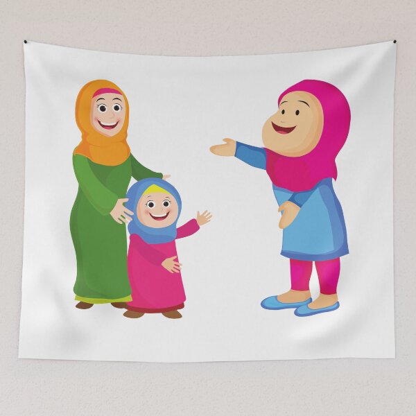 Item preview, Happy Muslim Woman Cartoon Style designed and sold by LADYGOODMOOD.