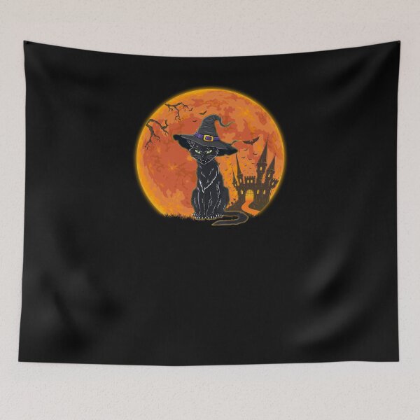 Item preview, Halloween Scary Black Cat With Witch Hat designed and sold by SusanneFurst.