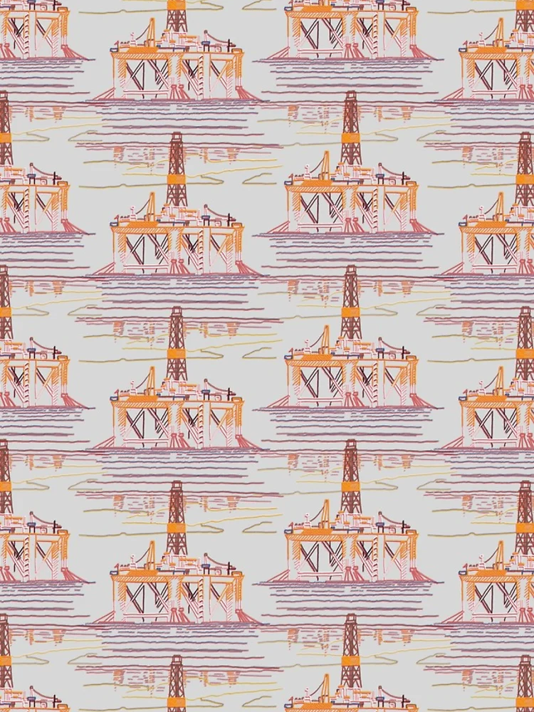Thumbnail 5 of 5, iPhone Case, Oil Rigs At Sunset designed and sold by red-pattern.