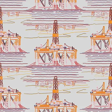 Artwork thumbnail, Oil Rigs At Sunset by red-pattern