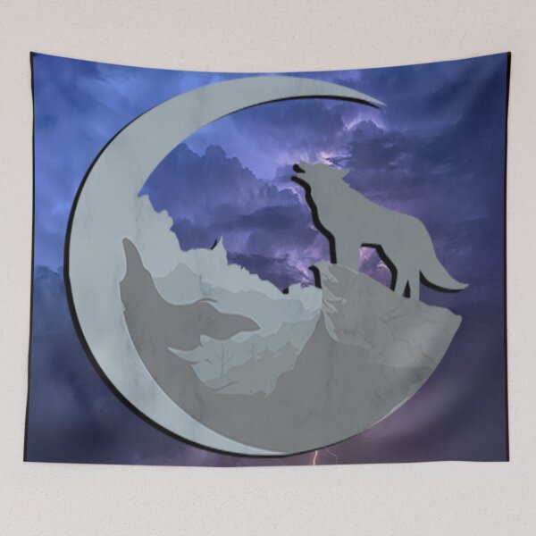 Item preview, Wolf Howling: Stormy night Graphic Art Wolves Design Spiritual Gifts designed and sold by Cute & Sassy Custom Gifting Boutiques.